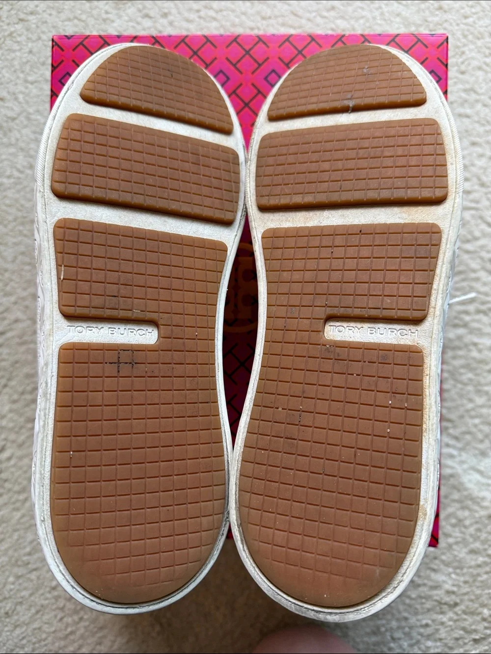 Tory Burch White Leather Low-Top Sneakers